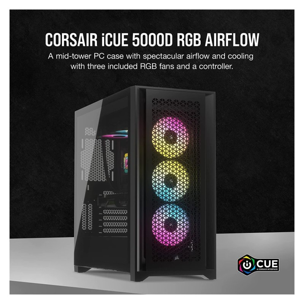 Корпус Corsair iCUE 5000D RGB AirFlow Tempered Glass Black (CC-9011242-WW)
