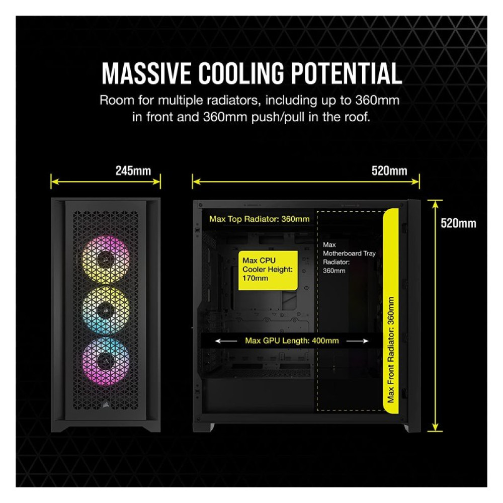 Корпус Corsair iCUE 5000D RGB AirFlow Tempered Glass Black (CC-9011242-WW)