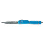 Нож Microtech UTX-70 Double Edge Apocalyptic DFS Serrator Distressed Blue (147-D12DBL)