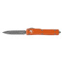 Нож Microtech UTX-70 Double Edge Apocalyptic DFS Serrator Distressed Orange (147-D12DOR)