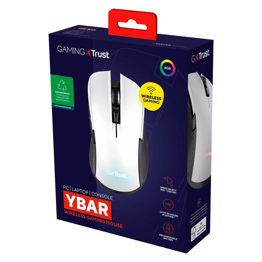 Мышка Trust GXT923 YBAR Wireless White (24889)