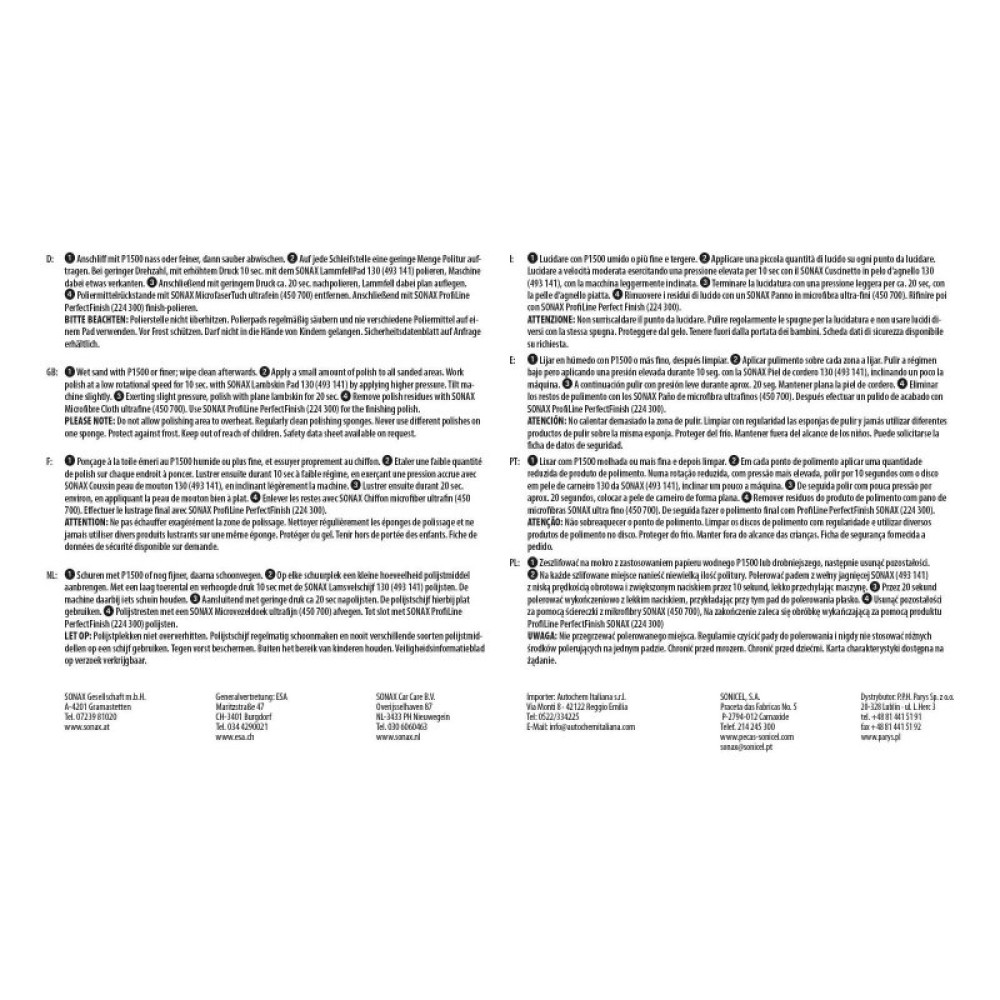 Автополіроль Sonax PROFILINE Cut + Finish 5-5 1 л (225300)