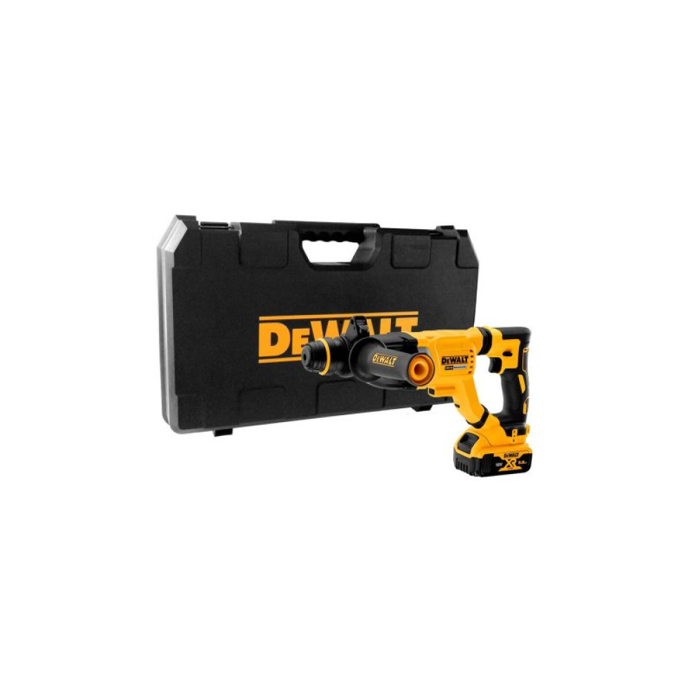 Перфоратор DeWALT бесщёточный, SDS-Plus, 18 В, 3 Дж, 3 реж. кейс (DCH263P1)