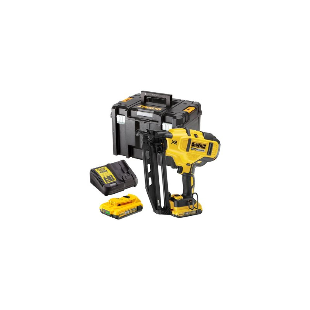 Гвоздезабиватель DeWALT 18В, диаметр/длина гвоздя 1.6/63 мм, 2 АКБ, ЗУ, кейс (DCN660D2)