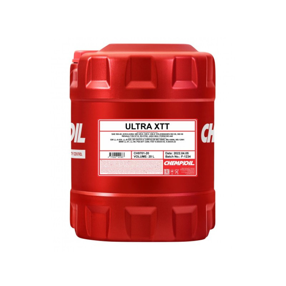 Моторна олива CHEMPIOIL Ultra XTT 5W40 20л (CH9701-20)