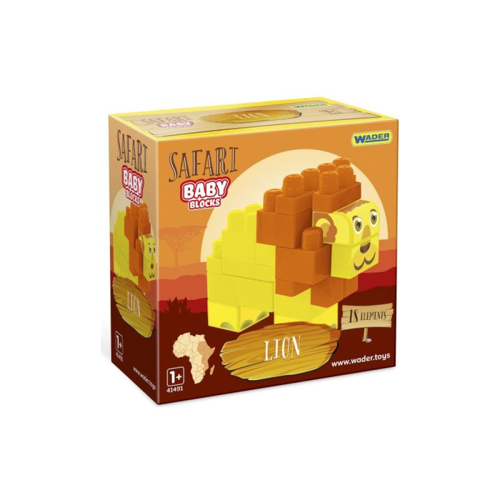 Конструктор Wader Baby Blocks Сафари - лев (41503)