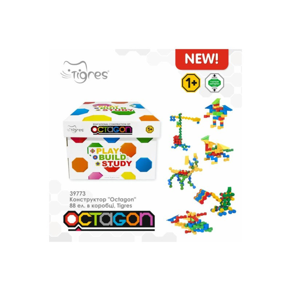 Конструктор Tigres Octagon 88 элементов в коробке (39773) Конструктор Tigres Octagon 88 элементов в коробке (39773)