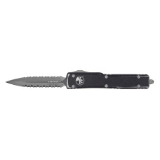 Ніж Microtech UTX-70 Double Edge Apocalyptic DFS Serrator Distressed Black (147-D12DBK)