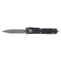 Нож Microtech UTX-70 Double Edge Apocalyptic DFS Serrator Distressed Black (147-D12DBK)
