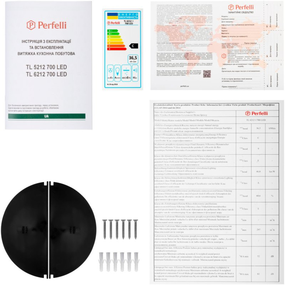 Вытяжка кухонная Perfelli TL 6212 I 700 LED