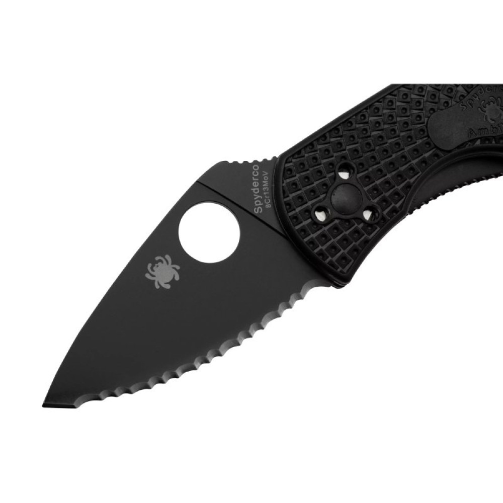 Нож Spyderco Ambitious FRN Black Blade Serrator (C148SBBK)