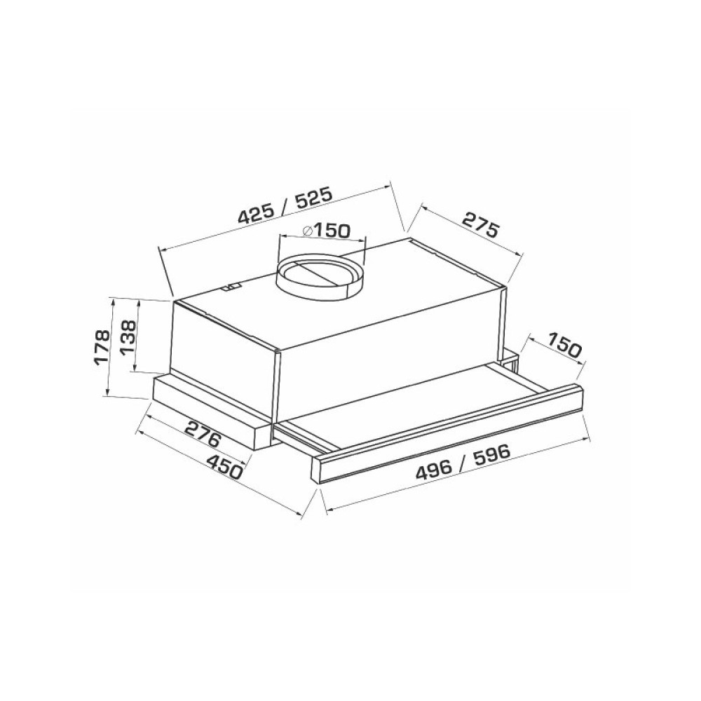 Витяжка кухонна GRANADO Telde 603-700 black (GCH246311)