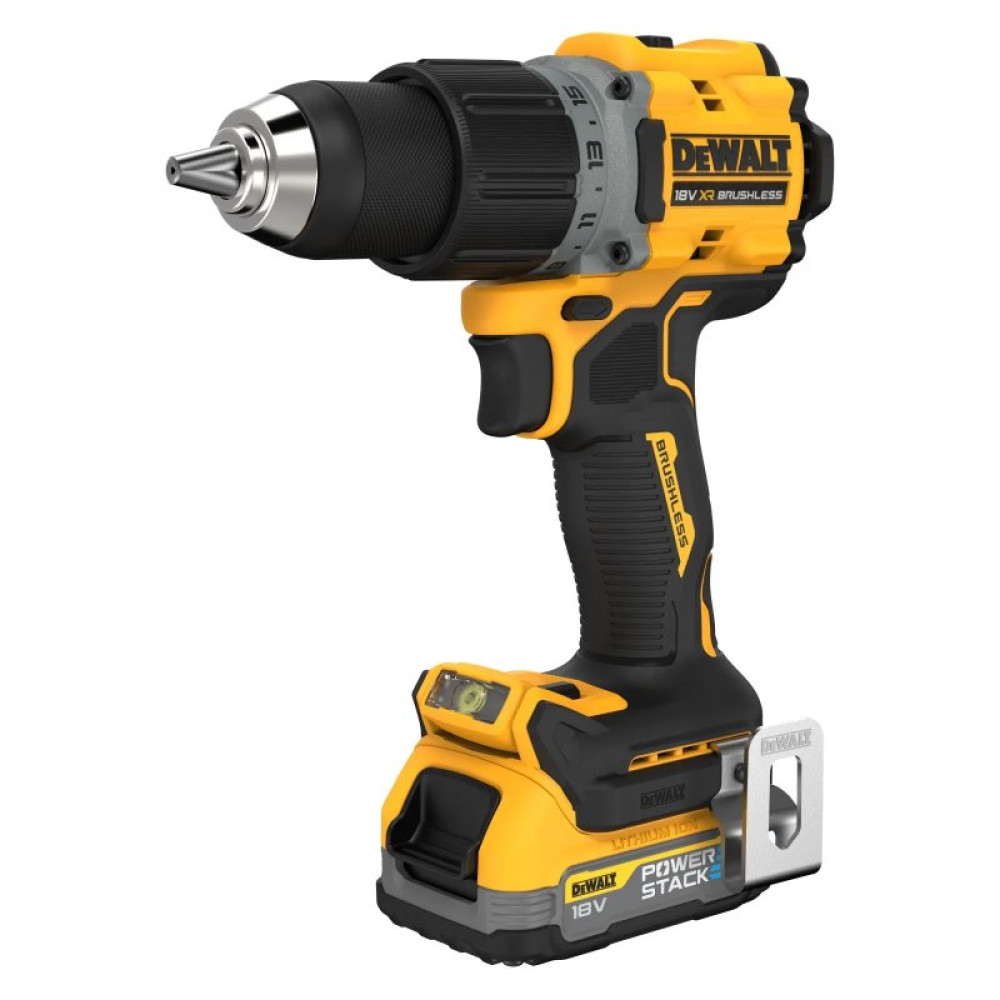Шуруповерт DeWALT XR Li-Ion PowerStack 18V 2x1.7 Аг, 90 Нм, 0-650/0-2000 об/хв (DCD800E2T)