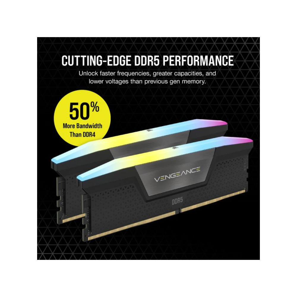 Модуль памяти для компьютера DDR5 32GB (2x16GB) 5200 MHz Vengeance RGB Corsair (CMH32GX5M2B5200Z40K)