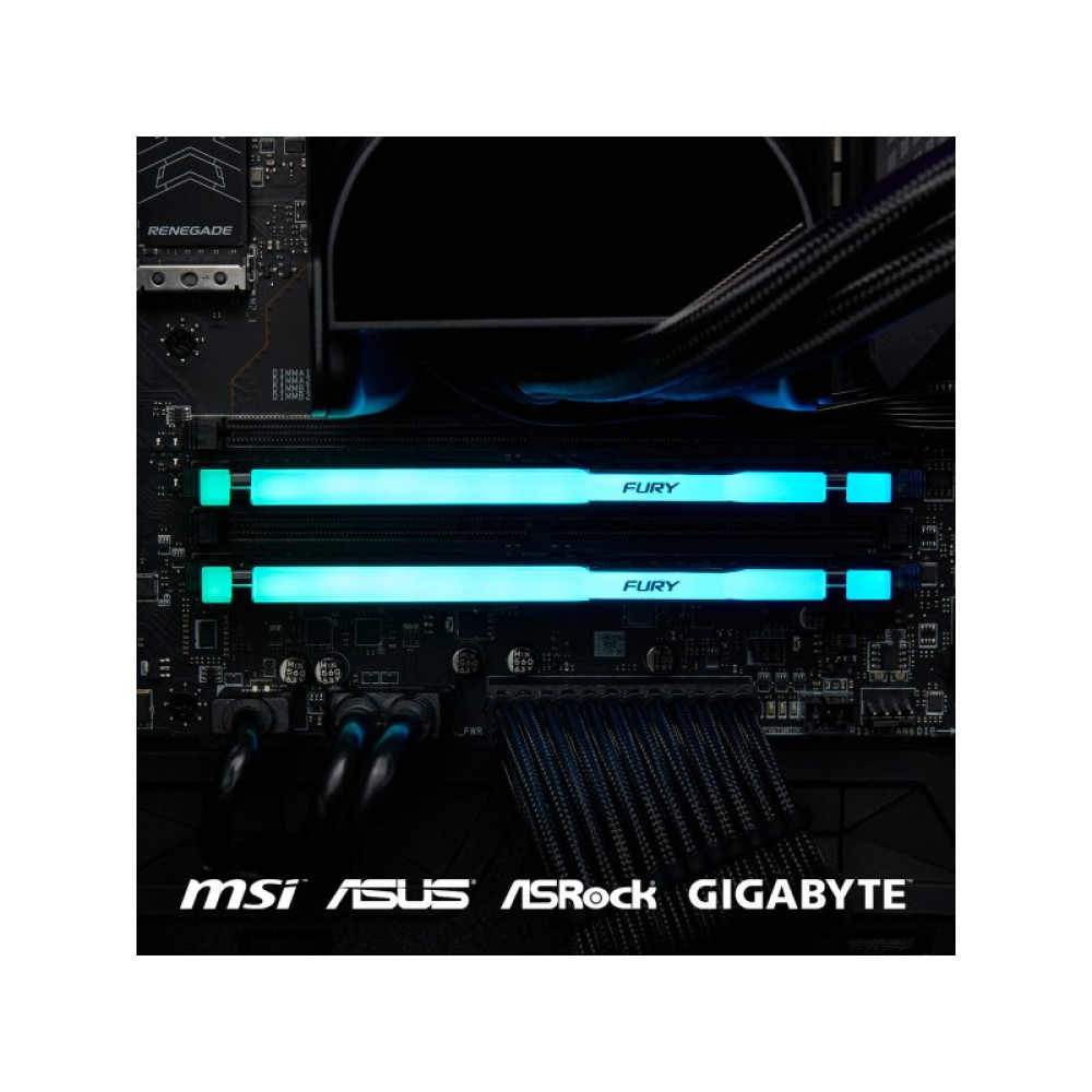 Модуль памяти для компьютера DDR5 64GB (2x32GB) 5200 MHz Beast RGB EXPO Kingston Fury (ex.HyperX) (KF552C36BBEAK2-64)