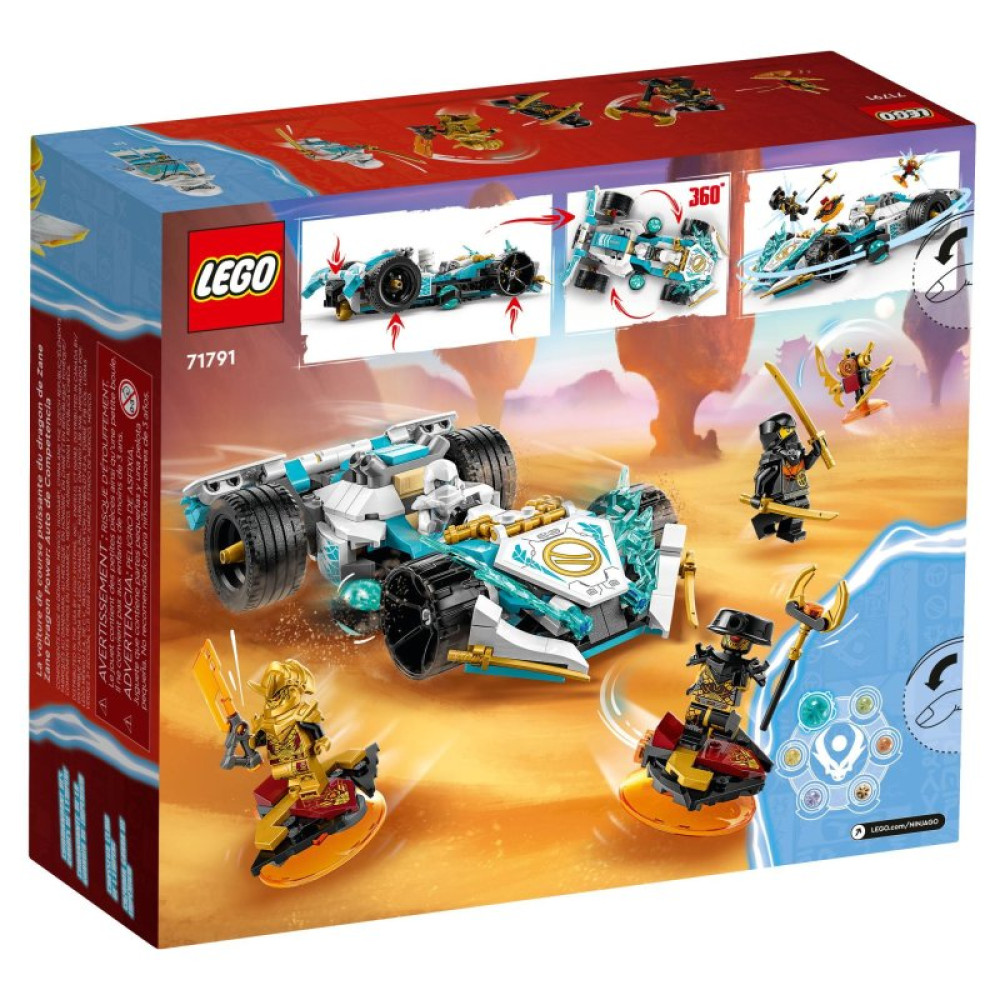Конструктор LEGO Ninjago Суперсила дракона Зейна автомобиль для гонки спин-джитсу 307 деталей (71791)