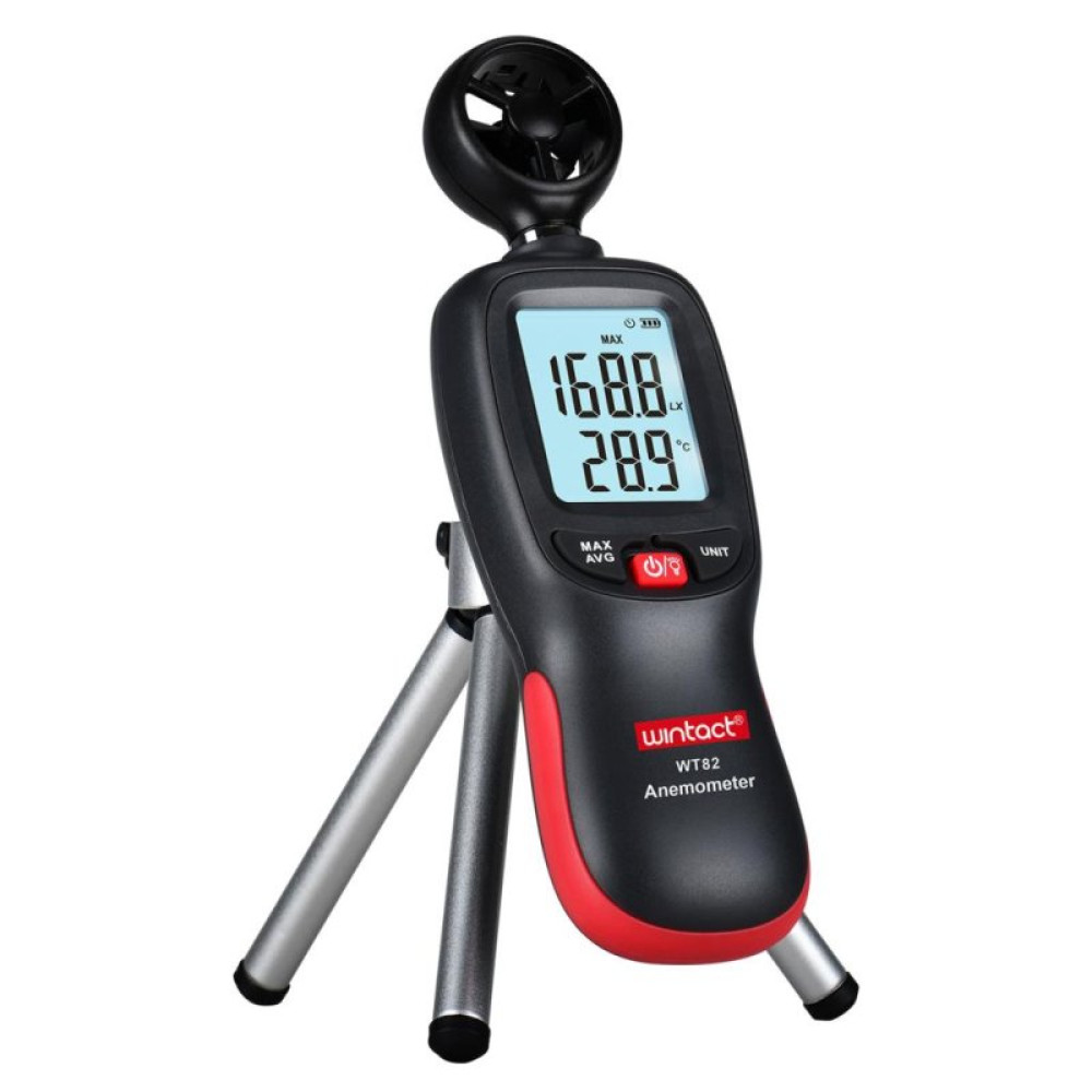 Анемометр Wintact цифровой крыльчатый 0,3-30м/с, -10-45°C (WT82)