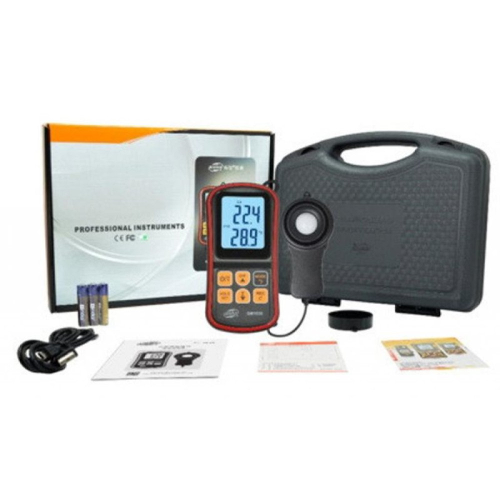 Измеритель освещенности Benetech цифровой + термометр, USB (GM1030C)