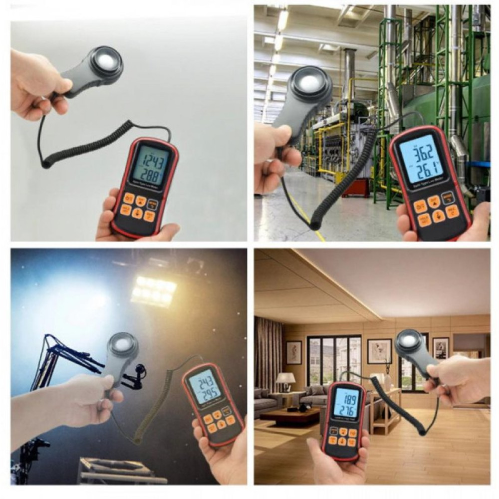 Измеритель освещенности Benetech цифровой + термометр, USB (GM1030C)