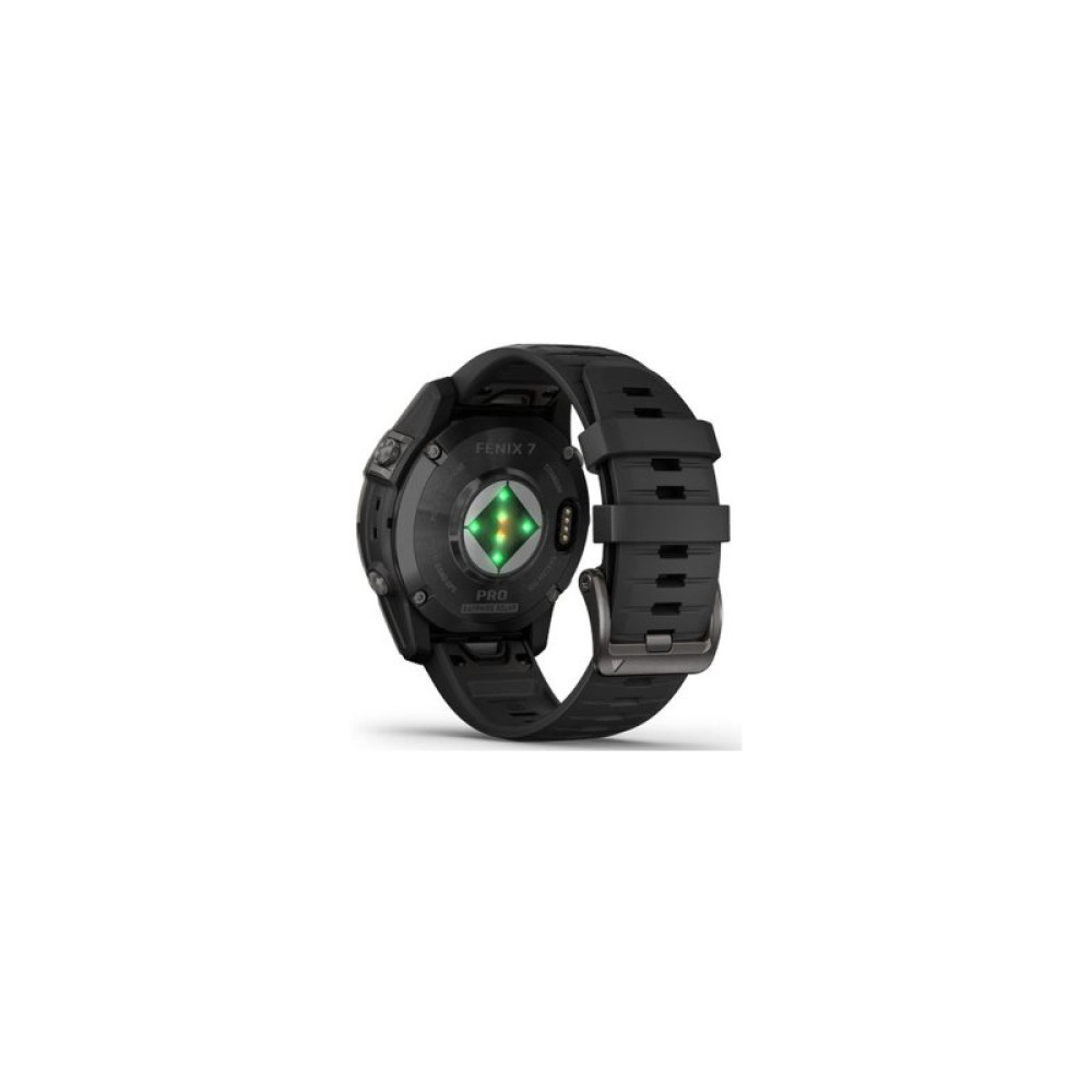 Смарт-годинник Garmin fenix 7 Pro Saph Solar, Crbn Gry DLC Ti w/Black Band, GPS (010-02777-11)