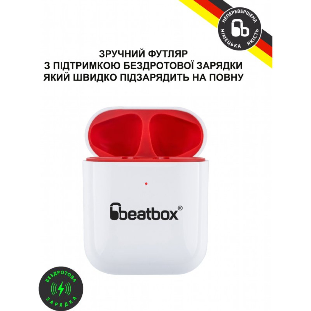 Наушники BeatBox PODS AIR 2 Wireless Charging White-Red (bbpair2wcwr)