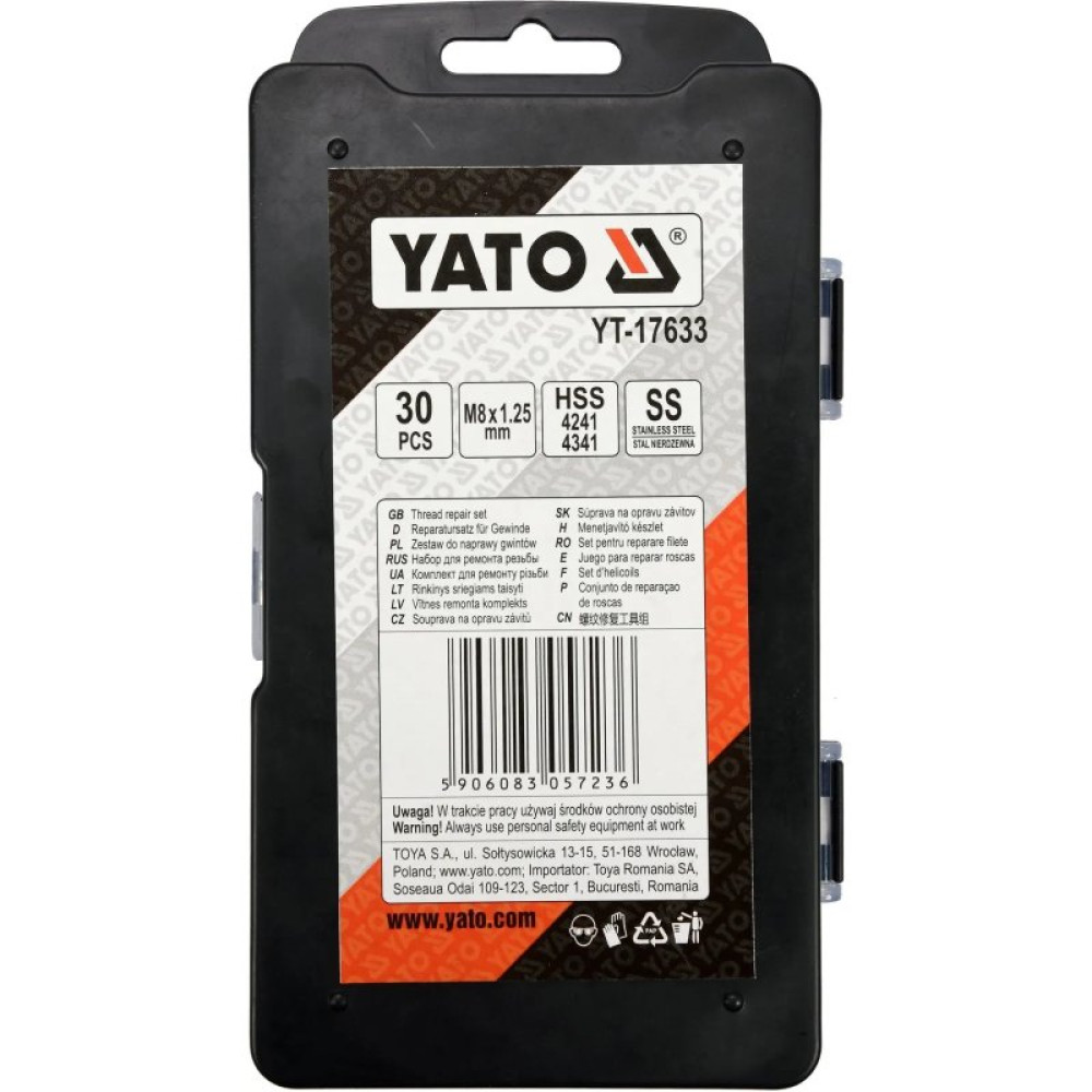 Набір інструментів Yato для ремонту різьби M8x1,25 (YT-17633)