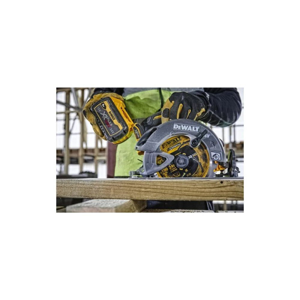 Дискова пила DeWALT 54В XR FLEXVOLT Li-lon, диск 190х30 мм, 2x2Ah, 3.6 кг, кейс TSTAK (DCS578T2)