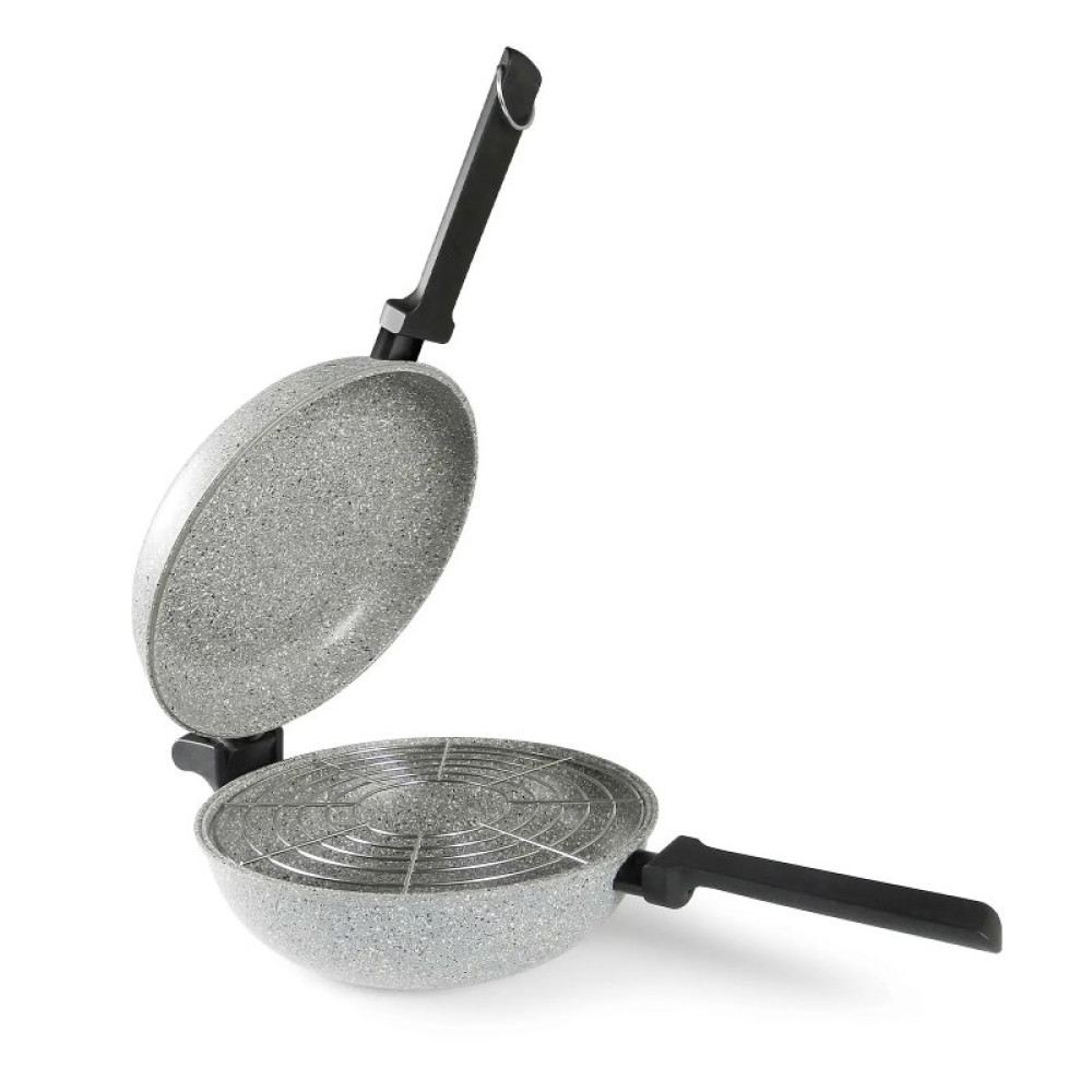 Сковорода Flonal Dura Induction Rocky Twins 28 см подвійна з решіткою (RKIWP2830)