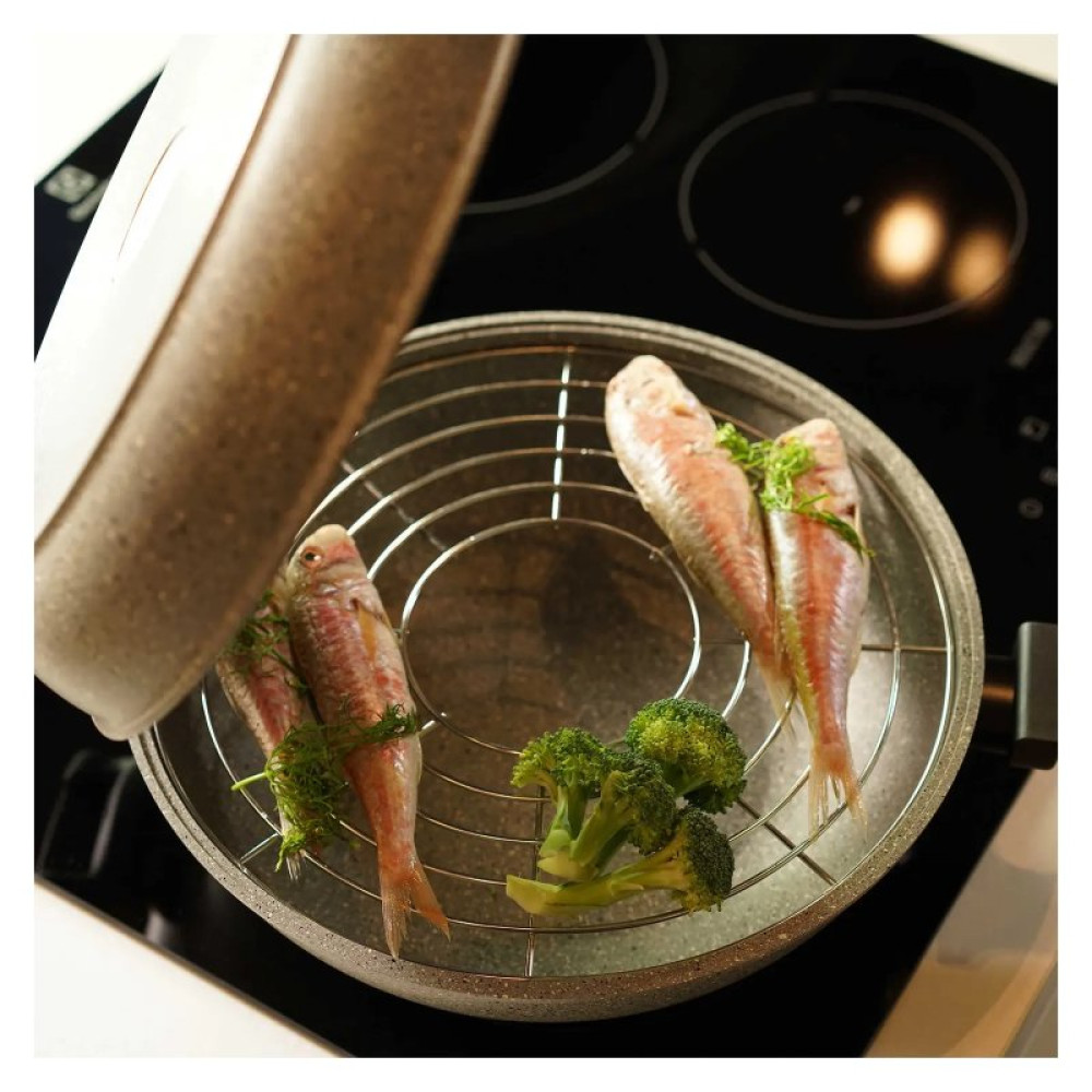 Сковорода Flonal Dura Induction Rocky Twins 28 см подвійна з решіткою (RKIWP2830)