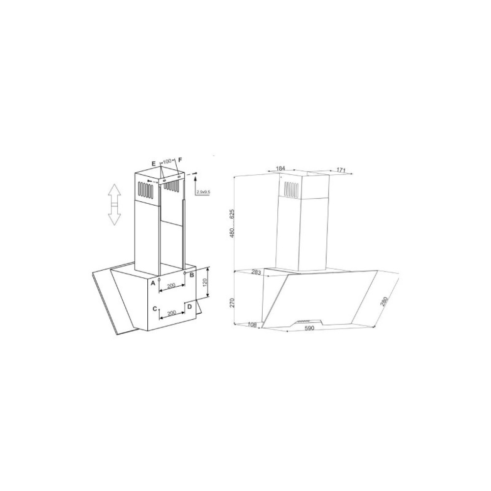 Вытяжка кухонная Eleyus SPECTRA 1000 LED 60 WH