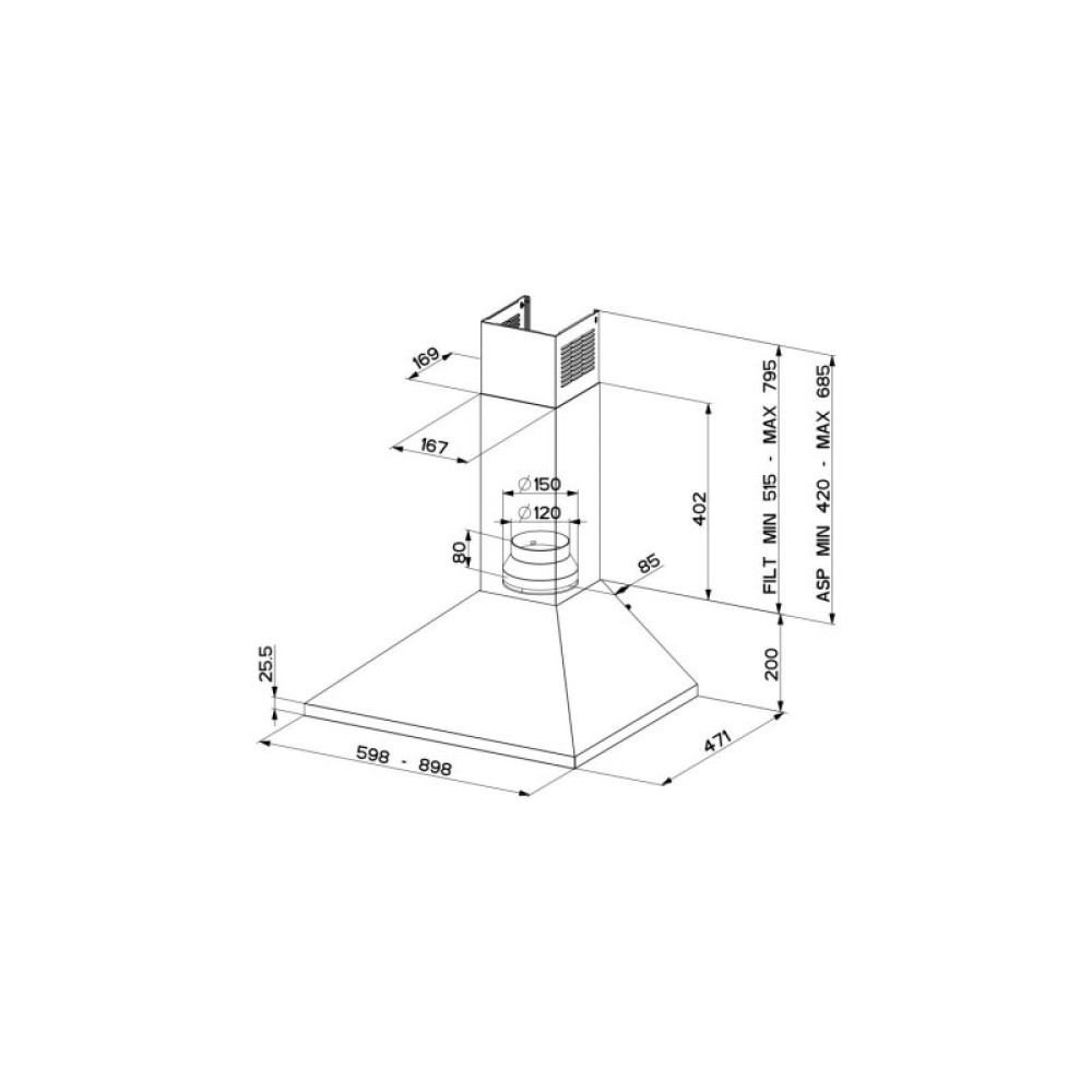 Вытяжка кухонная Faber Value Pb X A90 (320.0557.540)