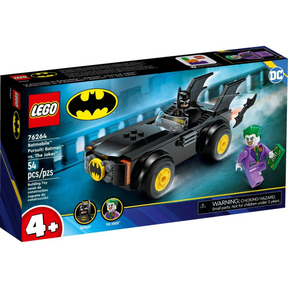 Конструктор LEGO DC Batman Погоня на Бэтмобиле: Бэтмен против Джокера 54 детали (76264)
