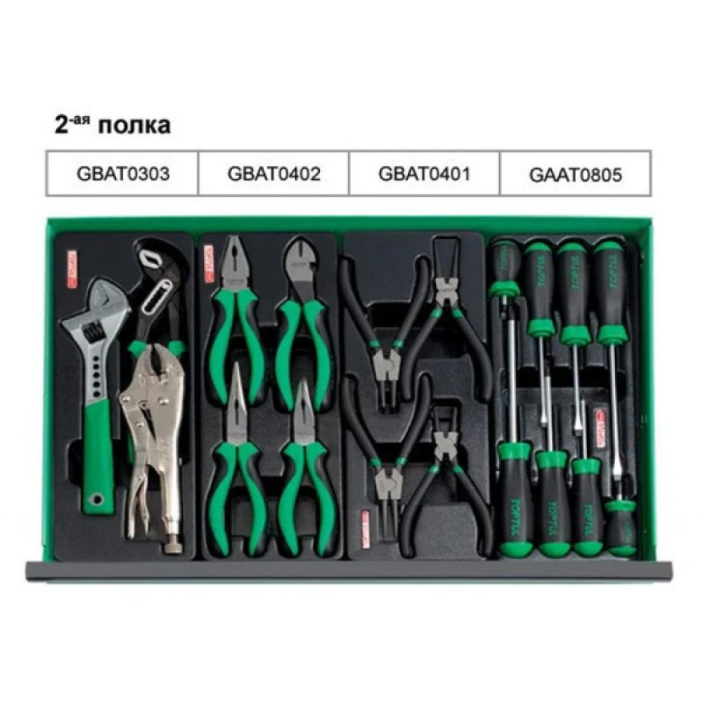 Набор инструментов Toptul Pro-Line в инструментальном ящике 3 секции 157 ед. (GCAZ0011)