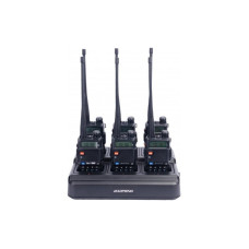 Портативная рация Baofeng UV-5R Black SIX PACK+Зарядный комплект (BL-5X6 + 6 АКБ BL-5) (UV-5R_6_6WCBF888S_BL-5)