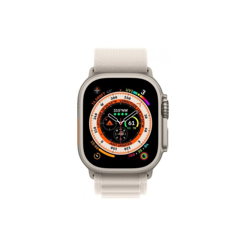 Смарт-годинник Apple Watch Ultra GPS + Cellular, 49mm Titanium Case with Starlight Alpine Loop - Small (MQFQ3UL/A)