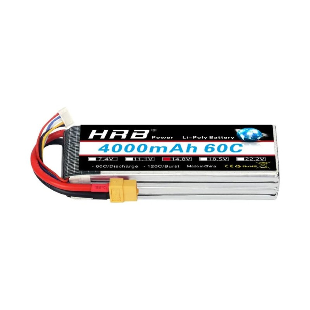 Аккумулятор для дрона HRB Lipo 4s 14.8V 4000mAh 60C Battery (HR-4000MAH-4S-60C)