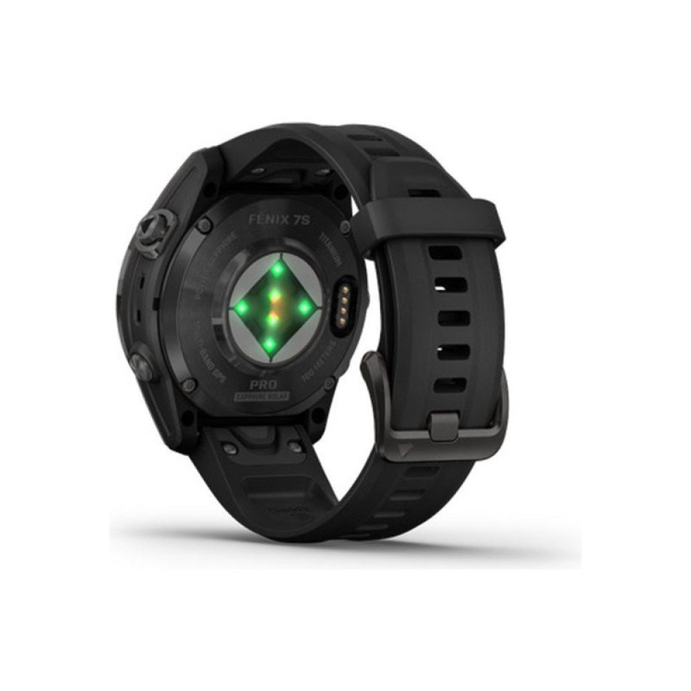 Смарт-часы Garmin fenix 7S Pro Saph Solar, Carbon Gray Ti w/Black Band, GPS (010-02776-11)