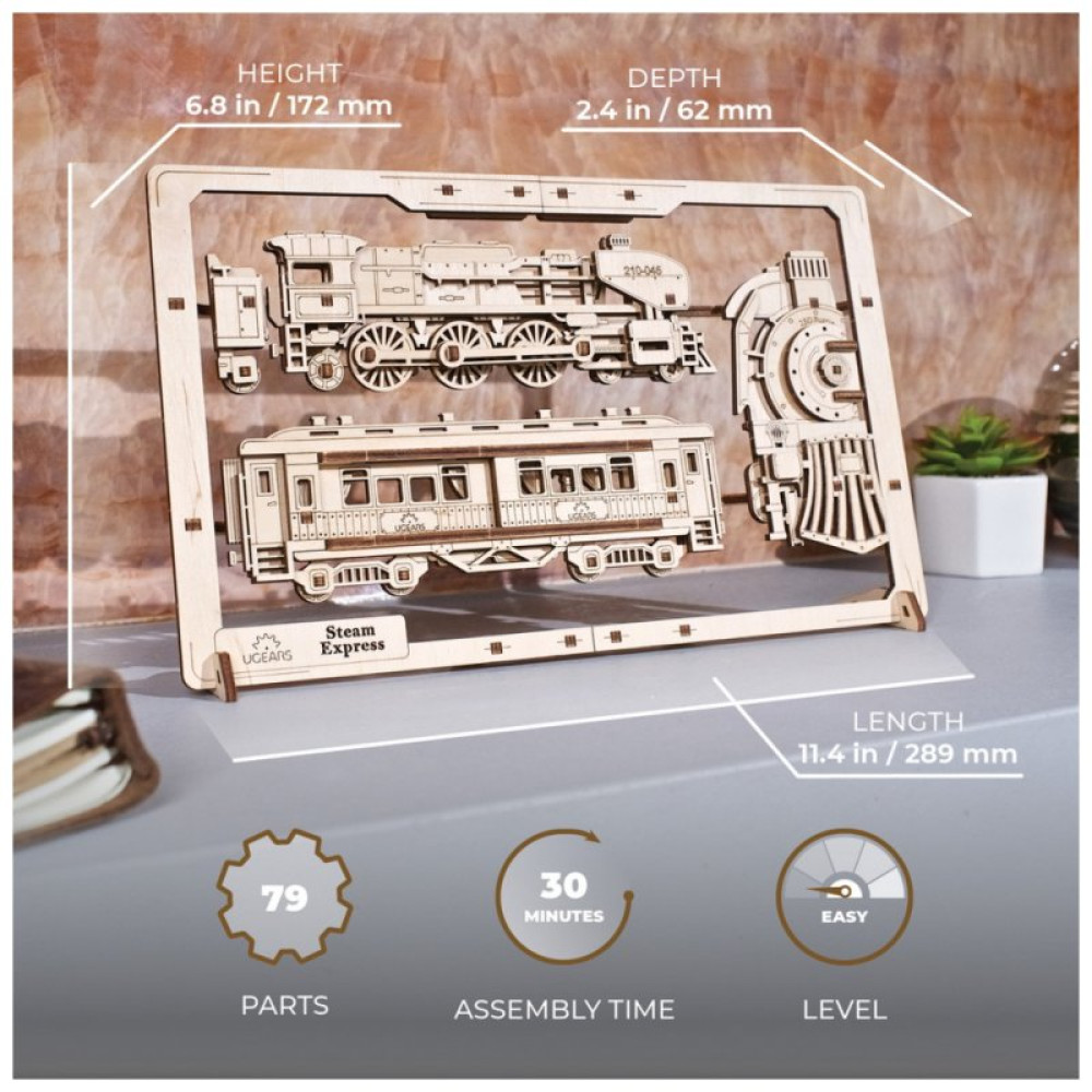 Конструктор Ugears Паровоз 2.5D (6337513) Конструктор Ugears Паровоз 2.5D (6337513)