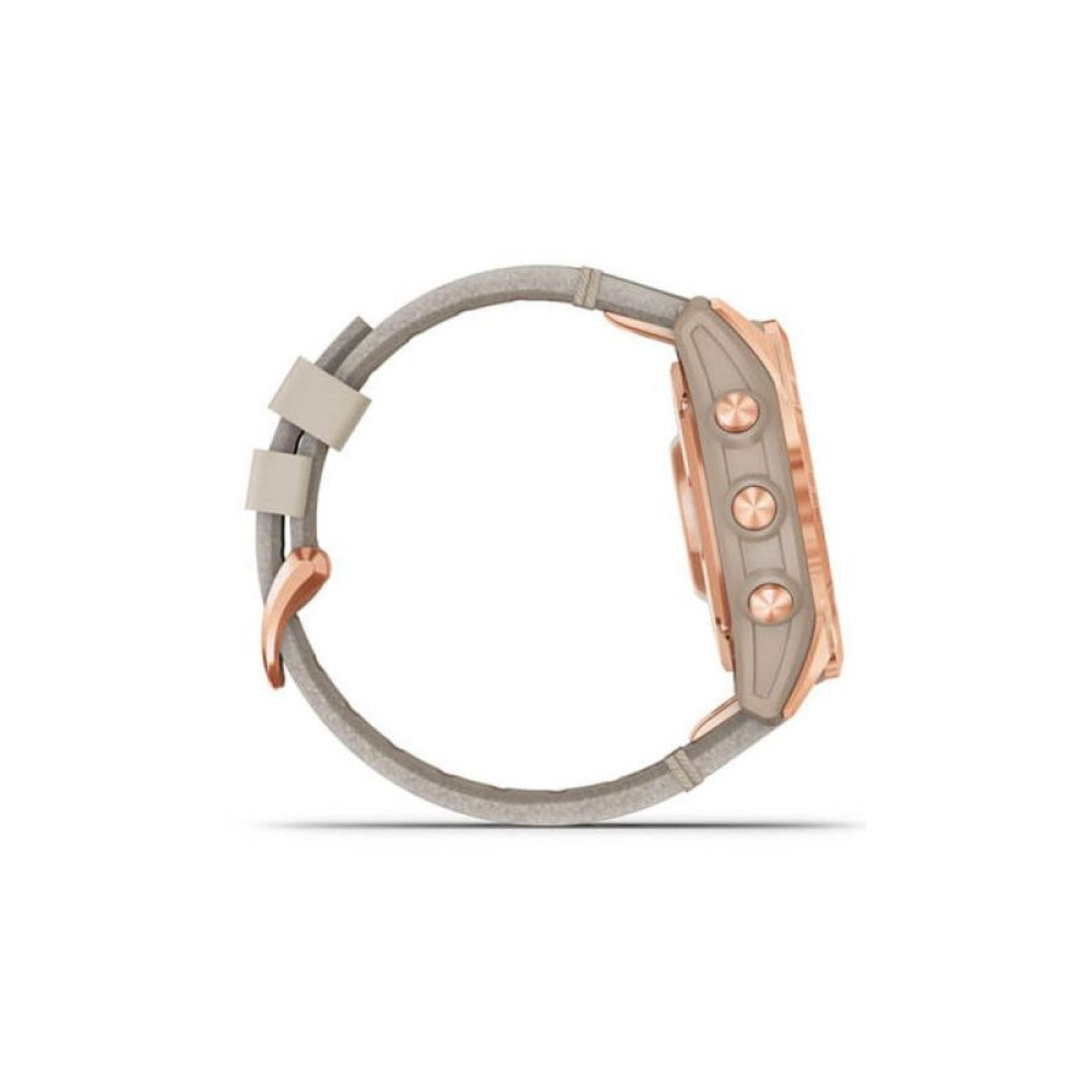 Смарт-часы Garmin fenix 7S, Sapph Sol, Rose Gold Ti w/Limestone Leather (010-02539-35)