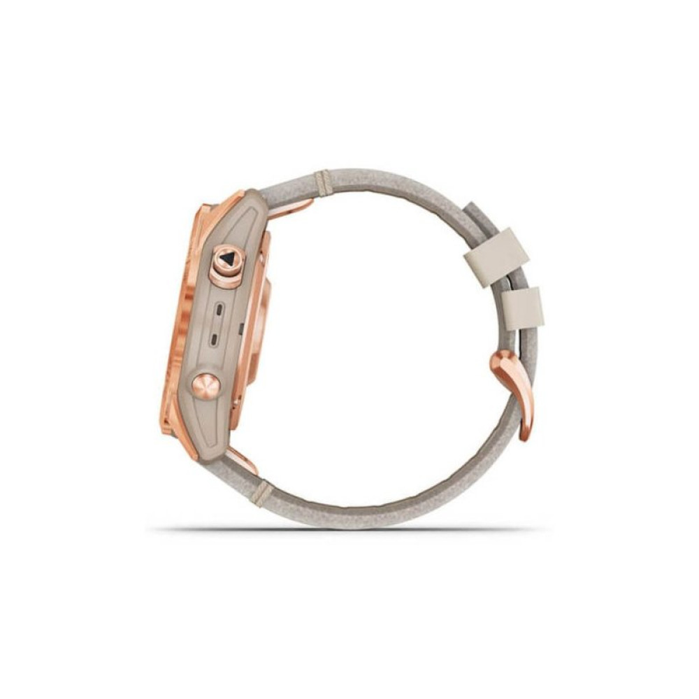 Смарт-часы Garmin fenix 7S, Sapph Sol, Rose Gold Ti w/Limestone Leather (010-02539-35)