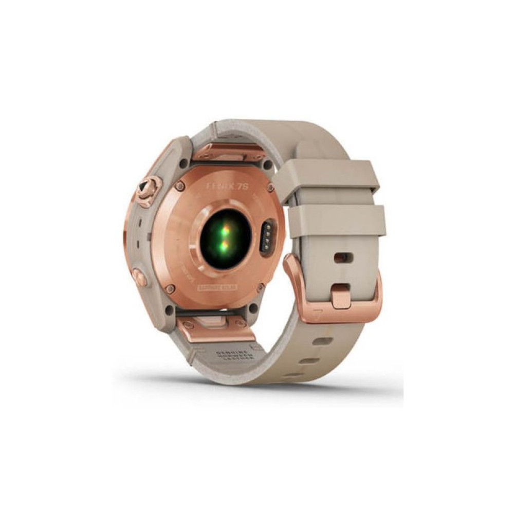 Смарт-часы Garmin fenix 7S, Sapph Sol, Rose Gold Ti w/Limestone Leather (010-02539-35)