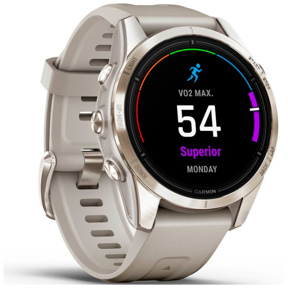 Смарт-часы Garmin EPIX PRO (g2), 42mm, Saph, Soft Gold SS, Lt. Sand, GPS смарт (010-02802-11)