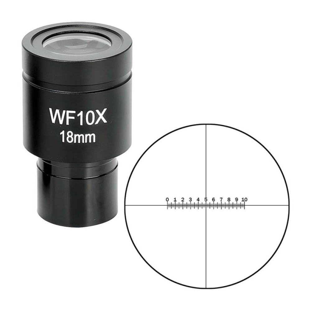 Окуляр до мікроскопа Sigeta WF 10x/18мм (мікрометричний) (65179)