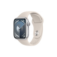 Смарт-часы Apple Watch Series 9 GPS 41mm Silver Aluminium Case with Storm Blue Sport Band - S/M (MR903QP/A)