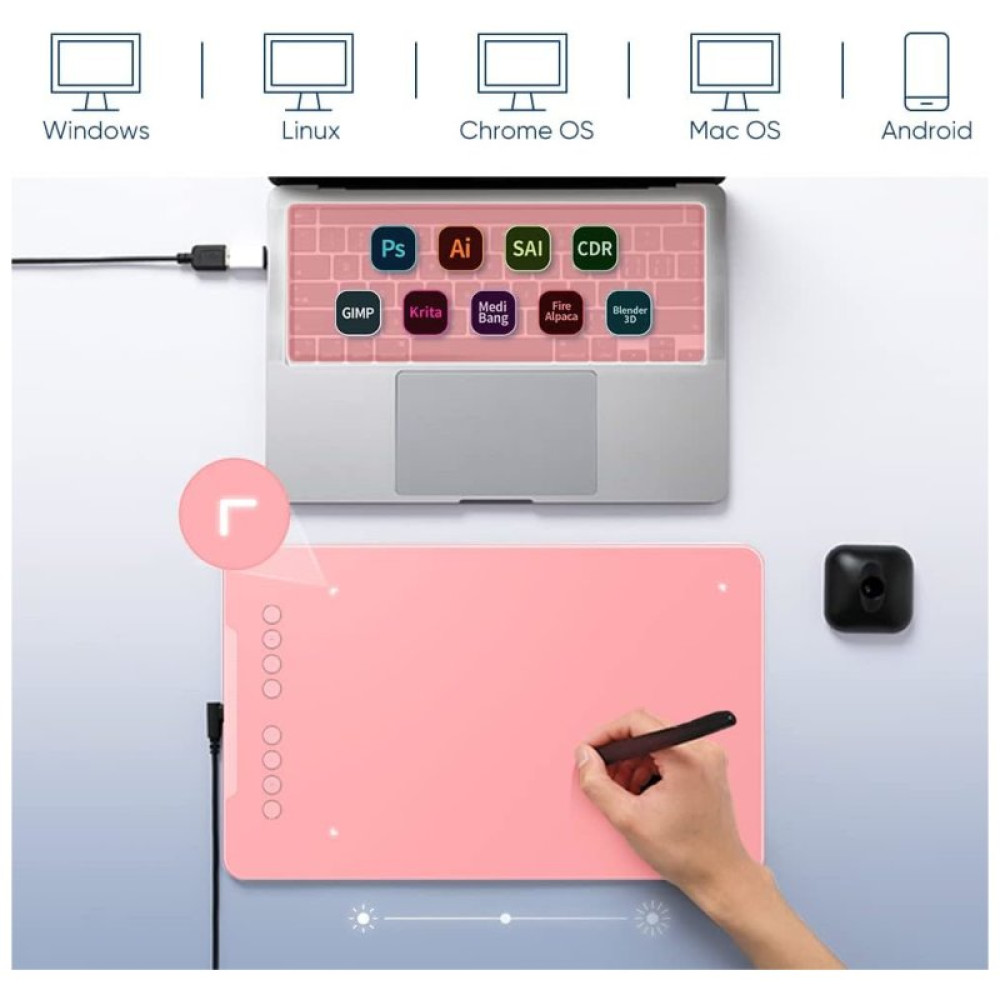Графический планшет XP-Pen Deco 01V2 Pink