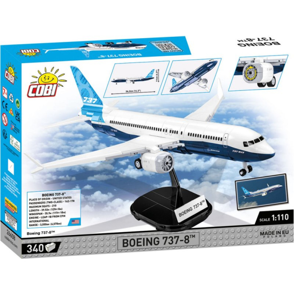 Конструктор Cobi Боинг 737-8, 1:110 340 деталей (COBI-26608)