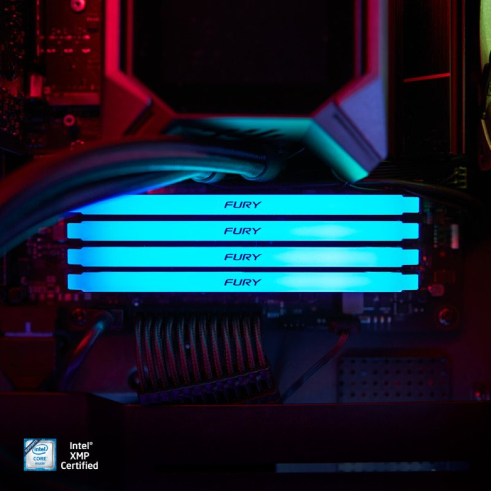 Модуль памяти для компьютера DDR4 16GB (2x8GB) 3733 MHz Beast RGB Kingston Fury (ex.HyperX) (KF437C19BB2AK2/16)