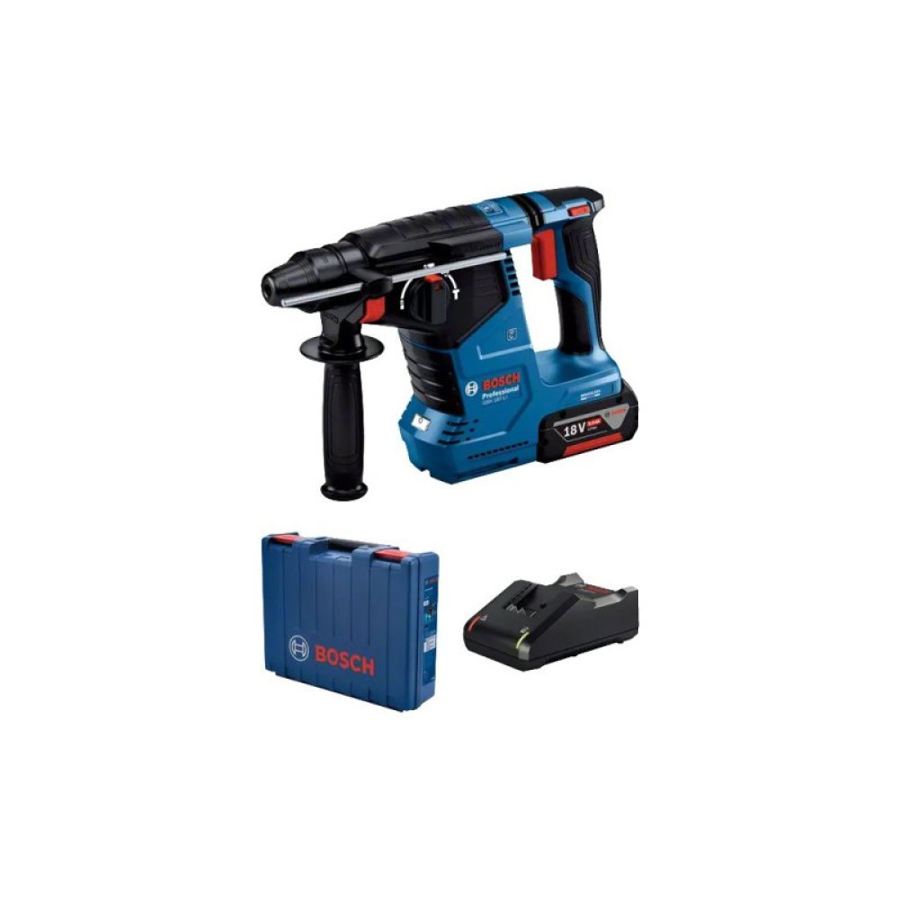 Перфоратор Bosch GBH 187-LI, патрон SDS-plus 24мм, 18В 1х5Ач, 2.4Дж, 3 режима, 980об/мин (0.611.923.022)