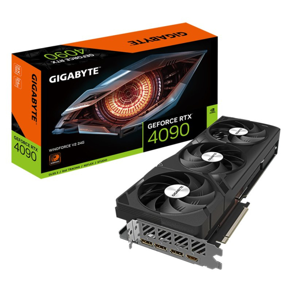 Видеокарта GIGABYTE GeForce RTX4090 24GB WINDFORCE (GV-N4090WF3V2-24GD)