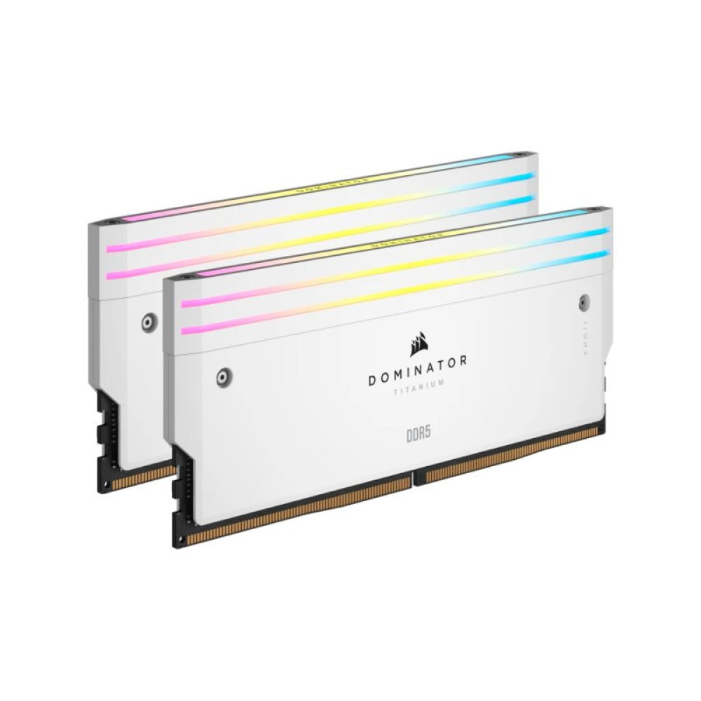 Модуль памяти для компьютера DDR5 32GB (2x16GB) 6000 MHz Dominator Titanium RGB White Corsair (CMP32GX5M2B6000C30W)